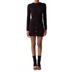 NEW COLORUSH womad little crew sweater in coffee